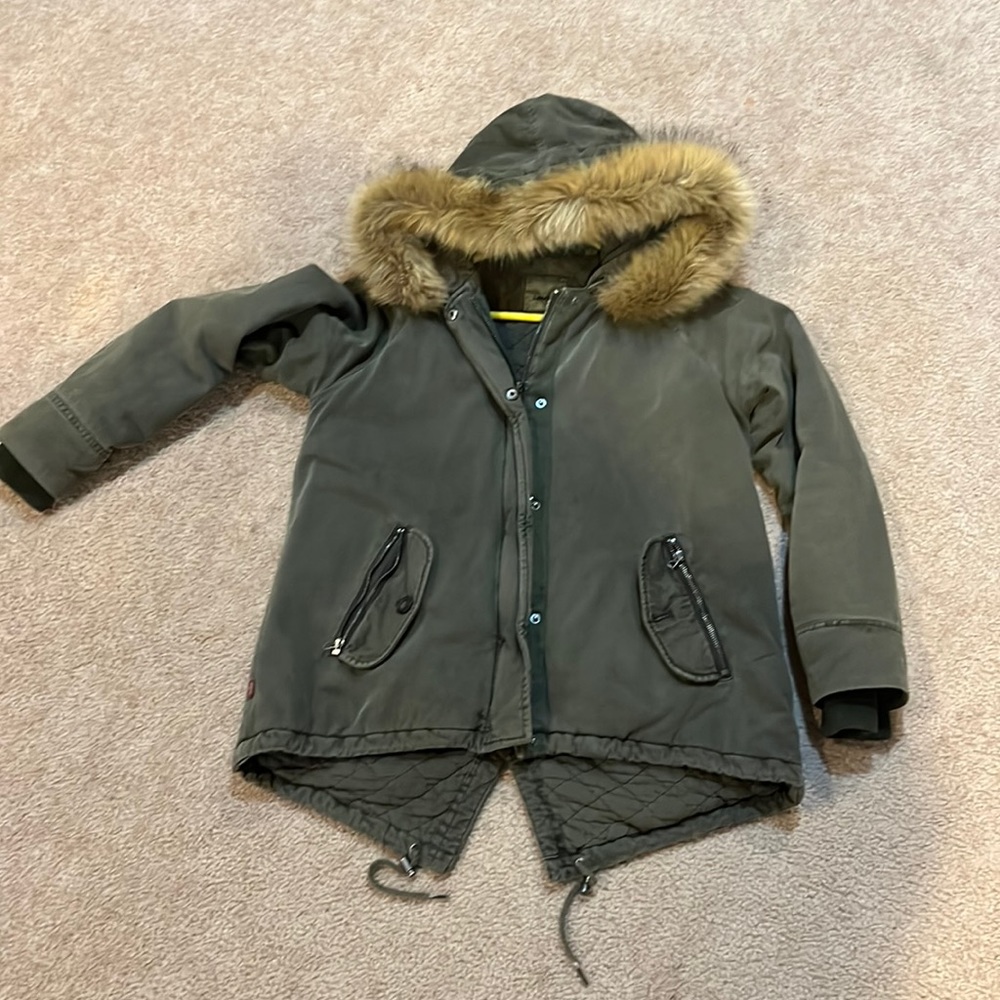 Levi’s fur trimmed hooded cargo jacket